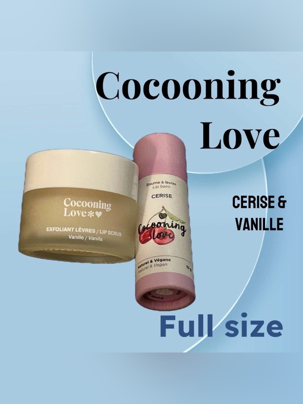 ⬇️🇨🇦🆕NWOB COCOONING LOVE | FULL | Lip Care Set - Cerise balm & Vanille Scrub*